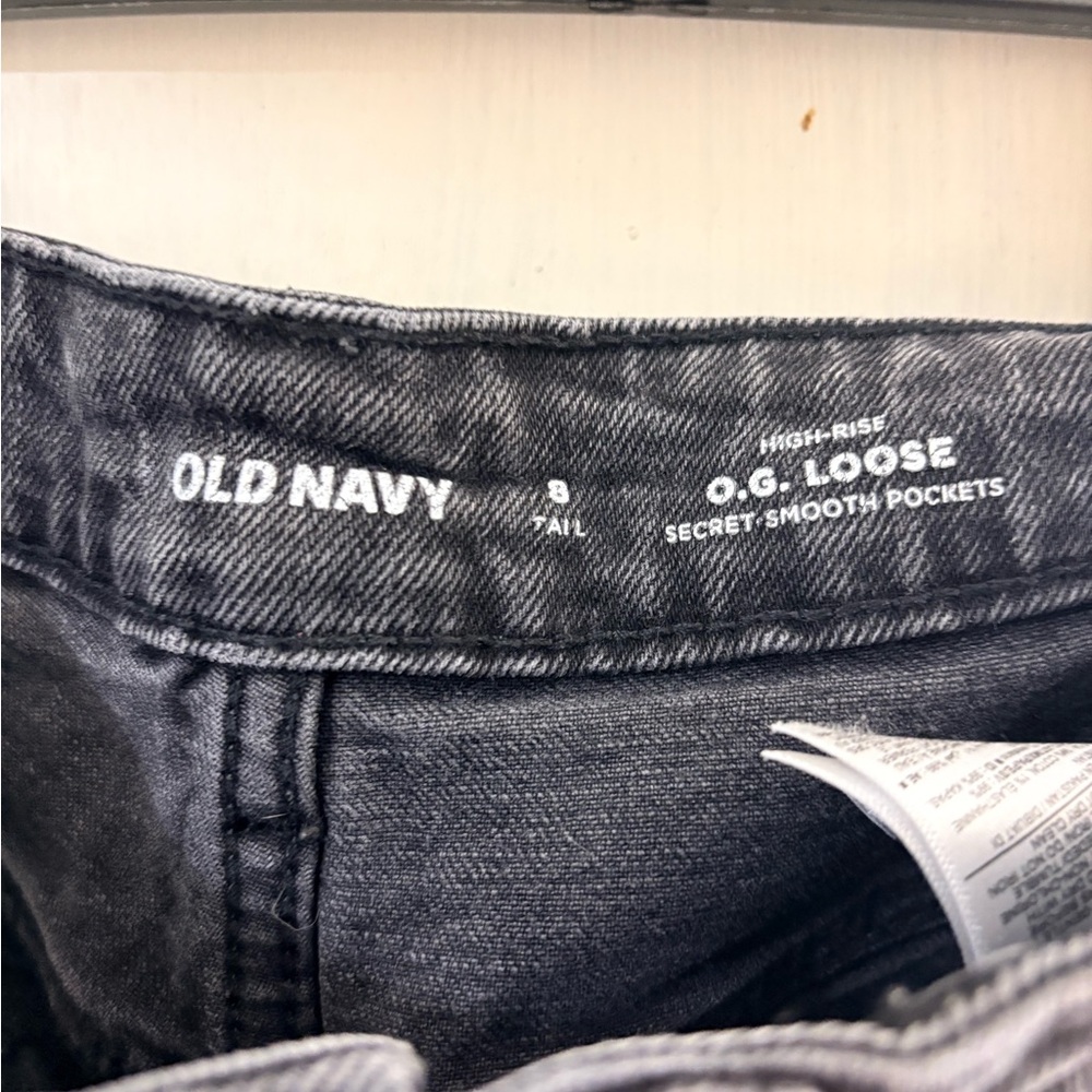 Old Navy Women’s Black Jeans O.G. Loose High Rose 8 Tall - Picture 4 of 4